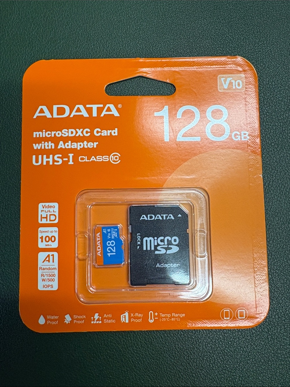 Ada 128GB Blue microSDXC Card with Black Adapter - UHS-I V10
